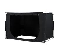 VEVOR Tenda da Letto, Tessuto Pongee, Tenda Traspirante a 3 Porte con Pali in Fibra da 10,9 mm, Baldacchino Letto Oscurante al 70% di Dimensioni Standard, 203 x 152 x 119 cm per Bambini e Adulti