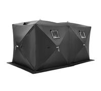 VEVOR Tenda da Pesca sul Ghiaccio 3,6 x 1,8 x 2 m Rifugio Portatile per Pesca sul Ghiaccio per 6-8 Persone, Tessuto Oxford 300D Impermeabile, con Ancore, Corde, Borsa da Trasporto, per Pesca Invernale