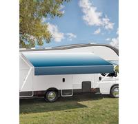 VEVOR Tenda da Sole di Ricambio Impermeabile in Vinile per Camper, Tenda da Sole Retrattile Modulare con Telaio in Lega di Alluminio, Blu Sfumato, Manuale 4572 mm Adatta Maggior Camper