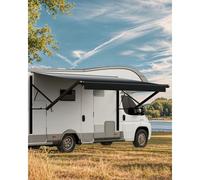 VEVOR Tenda da Sole di Ricambio Impermeabile in Vinile per Camper, Tenda da Sole Retrattile Modulare con Telaio in Lega di Alluminio, Nero Sfumato, Elettrico 4876 mm per Camper DC12V