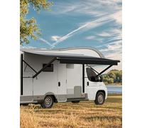 VEVOR Tenda da Sole di Ricambio Impermeabile in Vinile per Camper, Tenda da Sole Retrattile Modulare con Telaio in Lega di Alluminio, Nero Sfumato, Elettrico 5791 mm Adatta Maggior Camper