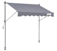 VEVOR Tenda da Sole Retrattile 2x1,2 m, Tenda Manuale per Balcone Tenda da Esterno Altezza Regolabile Frangivento Anti Raggi UV, Tenda Parasole Frangivista RetrattileTerrazza Balcone Giardino Cortile