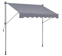 VEVOR Tenda da Sole Retrattile 2x1,2 m, Tenda Manuale per Balcone Tenda da Esterno Altezza Regolabile Frangivento Anti Raggi UV, Tenda Parasole Frangivista RetrattileTerrazza Balcone Giardino Cortile