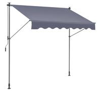 VEVOR Tenda da Sole Retrattile 3x1,2 m, Tenda Manuale per Balcone Tenda da Esterno Altezza Regolabile Frangivento Anti Raggi UV, Tenda Parasole Frangivista RetrattileTerrazza Balcone Giardino Cortile