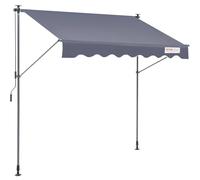 VEVOR Tenda da Sole Retrattile 3x1,2 m, Tenda Manuale per Balcone Tenda da Esterno Altezza Regolabile Frangivento Anti Raggi UV, Tenda Parasole Frangivista RetrattileTerrazza Balcone Giardino Cortile