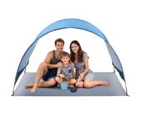 VEVOR Tenda da Spiaggia Antivento per Mare per 3 Persone Portatile con Borsa per il Trasporto e Picchetti, Ombrellone da Spiaggia Leggero e Compatto per Campeggio, Pesca, Picnic, Vacanza al Mare