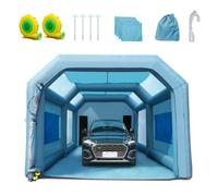 VEVOR Tenda di Verniciatura a Spruzzo Gonfiabile per Auto Moto SUV 2 Ventilatori 960W 750W Sistema di Filtrazione Filtro 3 Strati 6 Finestre d'Aerazione, Tenda Cabina per Verniciatura 8,5 x 4,8 x 3,3m