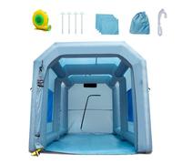 VEVOR Tenda di Verniciatura a Spruzzo Gonfiabile per Auto Moto SUV Ventilatore 950W Sistema di Filtrazione Filtro 3 Strati 6 Finestre d'Aerazione, Tenda Cabina per Verniciatura da Esterno Oxford 210D