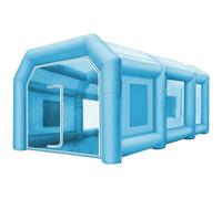VEVOR Tenda Gonfiabile 8 x 4 x 3 m in Tessuto Oxford PVC per Vernice Riparazione dell'Auto Lavoro Esterno, Set di Tenda Gonfiabile con Porte e Finestre Ventilatore 1100 W all'Aperto Garage Officina