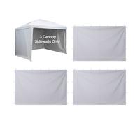 VEVOR Tenda Laterale per Gazebo da Giardino da 3 x 3 m, con Strato Impermeabile e di Protezione dalla Luce Solare per Tende per Eventi all'Aperto, Campeggio, solo 3 Pareti Laterali, Bianco