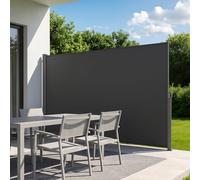 VEVOR Tenda Laterale Retrattile 180 x 300 cm Parasole, Divisorio Paravento per Terrazza con Tessuto in Poliestere, Impermeabile Frangivista Grigio, da Esterno per Giardino Balcone Piscina Terrazzo