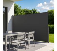 VEVOR Tenda Laterale Retrattile 180 x 300 cm Parasole, Divisorio Paravento per Terrazza con Tessuto in Poliestere, Impermeabile Frangivista Grigio, da Esterno per Giardino Balcone Piscina Terrazzo