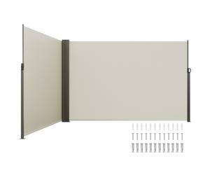 VEVOR Tenda Laterale Retrattile 200 x 600 cm Recinzione Divisore Balcone Beige
