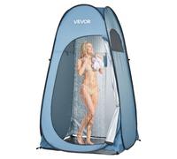 VEVOR Tenda Mobile da Spiaggia per Esterno Pop-Up da 1190 x 1190 x 2100 mm, Spogliatoio con Picchetti, Corde, Borsa per il Trasporto e Traversa, Poliestere 190T con Rivestimento in Argento