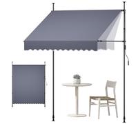 VEVOR Tenda Parasole Retrattile Manuale 200 cm per Esterni, Tendalino Solare Protettivo con Altezza Regolabile, Colore Grigio Scuro, con Manovella Manuale, per Giardini Balconi Ristoranti e Negozi