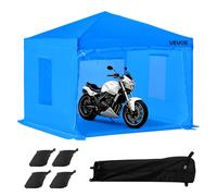 VEVOR Tenda per Cabina di Verniciatura a Spruzzo Portatile 293x293x181 cm Tenda per Verniciatura a Spruzzo Cabina Impermeabile e Pieghevole con 2 Finestre Laterali per Esterno, Auto, Moto, Blu