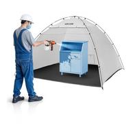 VEVOR Tenda per Cabina di Verniciatura a Spruzzo Portatile Area Lavoro 295x292x202 cm, Tenda per Verniciatura a Spruzzo Cabina Pieghevole con Pavimento Integrato Porta Avvolgibile, Armadi, Mobiletti