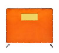 VEVOR Tenda per Saldatura 1,8 x 2,4 m Tenda di Protezione per Saldatura in Vinile Ignifugo, Parete di Protezione per Saldatura con 4 Ruote Girevoli Coperta per Saldatura con Protezione UV Giallo