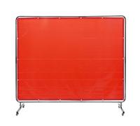 VEVOR Tenda per Saldatura 1,8x2,4m Tenda di Protezione per Saldatura in Vinile Ignifugo, Parete di Protezione per Saldatura con 4 Ruote Girevoli Coperta per Saldatura con Protezione UV Colore Rosso