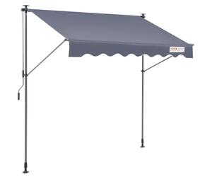 VEVOR Tenda Retrattile da Balcone Terrazza Parasole 3x1,2 m Altezza Regolabile