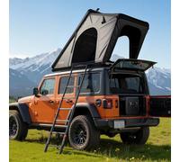 VEVOR Tenda Rigida da Tetto per Auto per Campeggio Viaggio Capienza ca. 2-3 Persone, Tenda Sopra Auto Telaio in Alluminio con Illuminazione LED Tricolore con Finestra, Impermeabile per Jeep SUP