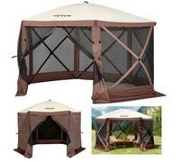 VEVOR Tenda Riparo da Campeggio Pop-Up, Parasole a 6 Lati con Finestre in Rete, Borsa da Trasporto Portatile, Picchetti da Terra, Tende di Grandi Dimensioni per Campeggio all'Aperto, Prato e Giardino