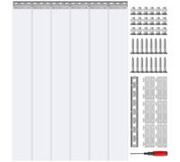 VEVOR Tenda a Strisce in Plastica, 97x213,4 cm, Tenda a Lamelle Trasparente, 6 Strisce in Plastica per Porta, Spessore 2 mm, per Porta Cella Frigorifera, Magazzino, Supermercato, Garage Commerciale