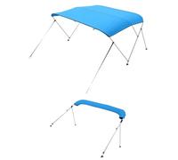 VEVOR Tendalino per Barca a 3 Archi, Poliestere 600D con Telaio in Lega di Alluminio, Tendalino per Barca Impermeabile e Parasole, 2 Pali di Supporto, 4 Cinghie, Larghezza 155 a 168 cm Blu Pacifico