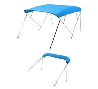 VEVOR Bimini Top Copertura per barca (4 archi) in poliestere 600D con telaio in lega di alluminio, impermeabile, tenda da sole con custodia, 231 - 244 cm (B) blu