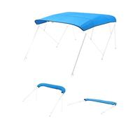 VEVOR Tendalino per Barca a 4 Archi in Poliestere 600D, Tendalino Parasole Impermeabile per Barca con Borsa Portaoggetti, Senza Palo di Supporto, Larghezza 246 a 262 cm Blu Pacifico
