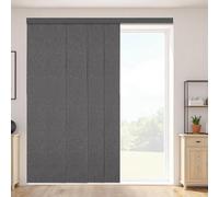 VEVOR Tende a Pannello Binario Estensibile da 116 cm a 218 cm di Larghezza, Tende a Pannello Regolabili max. 243 cm di Altezza, Oscuranti Verticali per Porte Scorrevoli, Grigio Scuro