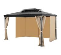 VEVOR Gazebo da Tenda Riservatezza Impermeabili Cachi 282,5 x 342,5 x 221,5 cm