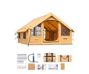 VEVOR Tende Gonfiabili per Campeggio, Tenda Gonfiabile per 5-8 Persone con Pompa a Mano, per 4 Stagioni con 2 Lucernari, Baldacchino, Presa per Stufa, 2 Porte e Finestre a Rete Borsa Portaoggetti