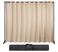 VEVOR Tende Oscuranti per Interni, 2,4 x 3 m Divisorio Scorrevole Poliestere Beige Pieghevole Insonorizzate per Decorare Soggiorno, Sala da Pranzo, Studio