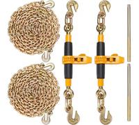 VEVOR Tendicatena Fermacarichi 5/16"-3/8" Catene G80 Carico max. 3220kg Impugnatura Antiscivolo, Tendicatena 2 Pezzi per Fissare Carichi su Pianali Rimorchi Confezione da 2 Pezzi, Catena a Cricchetto