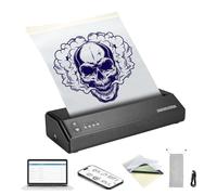 VEVOR Termocopiatrice per tatuaggi wireless Bluetooth, stampante per tatuaggi con 10 fogli, macchina per trasferimento tatuaggi, compatibile per telefoni iOS e Android, iPad e PC (con custodia)