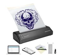 VEVOR Termocopiatrice per tatuaggi wireless Bluetooth, stampante per tatuaggi con 10 fogli, macchina per trasferimento tatuaggi, compatibile per telefoni iOS e Android, iPad e PC (con custodia)