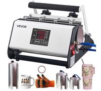 VEVOR Termopressa per Sublimazione Bicchieri Capacità Max 1183 ml, Pressa Manuale Trasferimento Termico con Nastro Adesivo e Guanti, Impostazione Temperatura e Tempo, per Disegni Bicchieri Tazze Mug