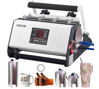 VEVOR Termopressa per Sublimazione Bicchieri Capacità Max 1183 ml, Pressa Manuale Trasferimento Termico con Nastro Adesivo e Guanti, Impostazione Temperatura e Tempo, per Disegni Bicchieri Tazze Mug