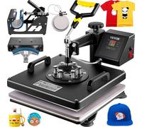 VEVOR termopressa Pressa a Caldo 5 in 1 38,5x38,5x38cm Pressa a Trasferimento Termico 1250W Pressa per Sublimazione per Maglietta da 38x38 cm