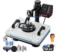 VEVOR Termopressa Pressa a Caldo Macchina Transfer Digitale 38x30cm 10-in-1 Pressa per Stampa Magliette Trasferimento Multifunzione Bianca