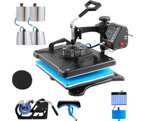 VEVOR termopressa Pressa di Calore 1000 W 220 V Nera Macchina Transfer Digitale per Pressa a Caldo 10 in 1 30x38cm Macchina per Sublimazione