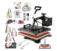 VEVOR termopressa Pressa di Calore 8 in 1 Potenza 1250W 38 x 30 cm 200-450 °F Pressa a Caldo per Applicare Lettere Numeri e su Cappellini Magliette