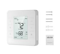 VEVOR Termostato Programmabile 7 Giorni, con Schermo LED, Retroilluminazione e 1 Freddo e 1 Caldo, Ampio Intervallo di Temperatura, per Condizionatore d'Aria, Riscaldamento a Pavimento Bianco