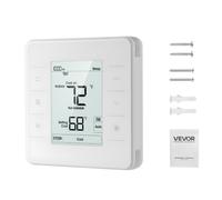 VEVOR Termostato Programmabile 7 Giorni, con Schermo LED, Retroilluminazione e 1 Freddo e 1 Caldo, Ampio Intervallo di Temperatura, per Condizionatore d'Aria, Riscaldamento a Pavimento Bianco