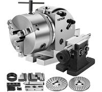 VEVOR Testa di Divisione BS-0 con Contropunta a 3 Ganasce, Testa Splitter MT2 con Mandrino da 168 mm, Testa Splitter da 23 kg, Altezza del Centro di Indicizzazione 100 mm con Piastre