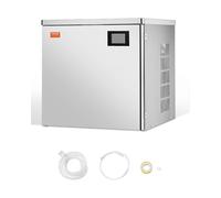 VEVOR Testa di Macchina per Ghiaccio Commerciale in Acciaio Inox 565 x 560 mm, con Funzione Autopulente e Produzione di Ghiaccio, Modulo Cubetti Ghiaccio, Solo Testa 163,29 kg/Giorno