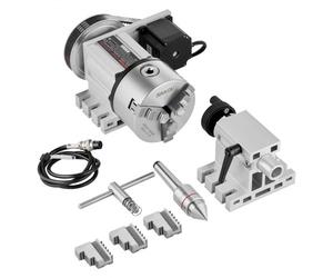 VEVOR Testa Divisoria, Mandrino a 3 Griffe K11-100mm, Divisore 3 Griffe Fresatrice CNC Asse di Rotazione 4° Asse Testa Indicizzatrice, Altezza Centrale 65mm Contropunta MT2 Rapporto Trasmissione 6:1