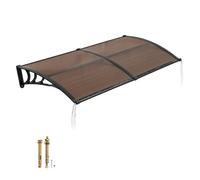 VEVOR Tettoia da Sole per Porta d'Ingresso 96,5×198,7 cm Protezione Pioggia/Neve/Sole Marrone