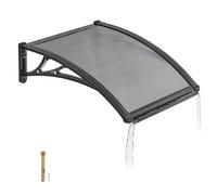 VEVOR Tettoia da Sole Tettoia per Porta d'Ingresso da Balcone Dimensioni Generali 610 x 600 x 190 mm, Pensilina Tettoia per Esterno da Balcone Cortile Giardino con Canale di Drenaggio, Grigio